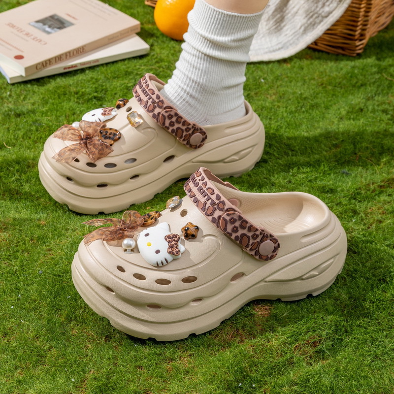 Women'S Shoes Clogs - Cute Pearl Bow Hello Kitty Platform
