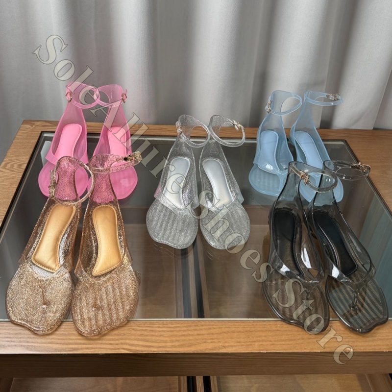 Jelly Sandal Women - Glitter Jelly Sandals With Ankle Buckle