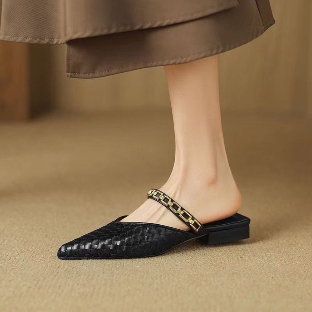 Women'S Shoes Clogs - 2026 New Retro Pointed Toe Slip-On