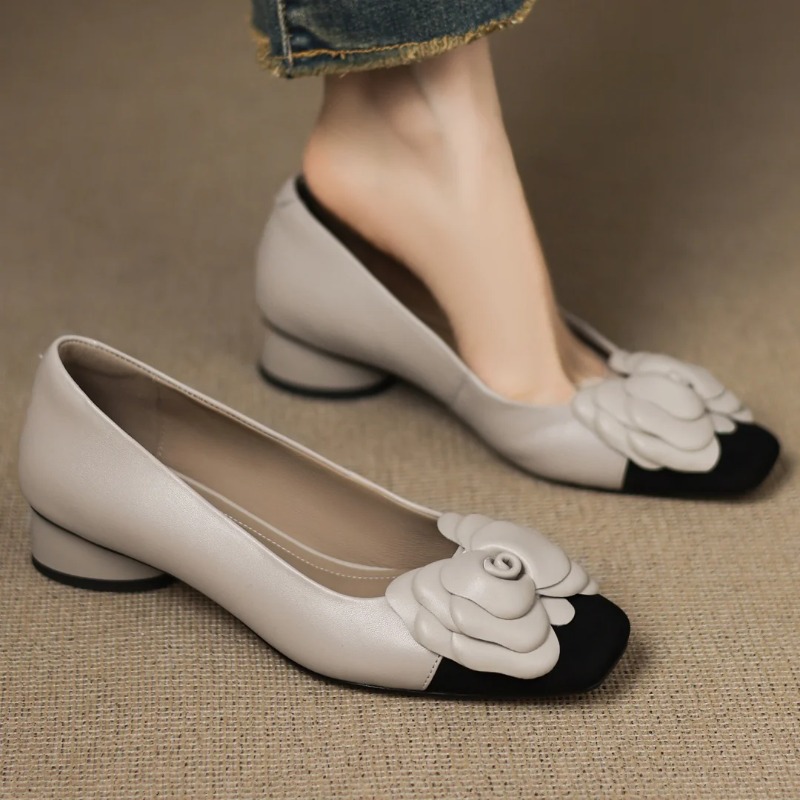 Slingback Pumps Women - Plus size 34-41 women's sheepskin mix