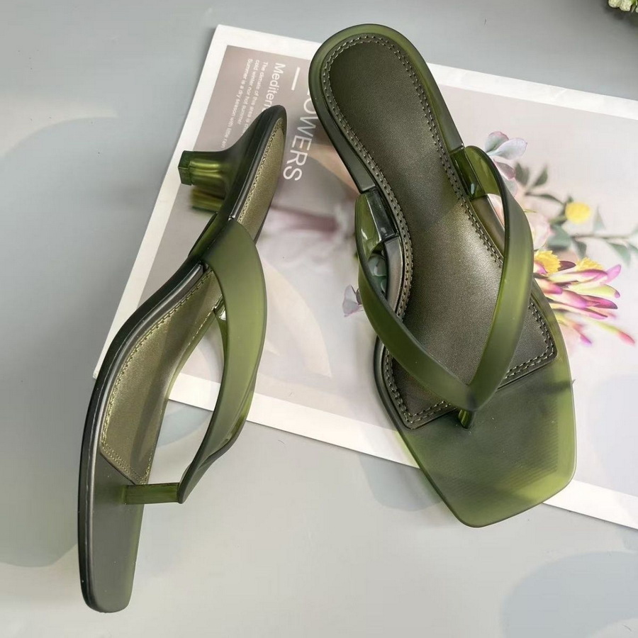Jelly Sandal Women - Korean Muted Tone Olive Green PVC