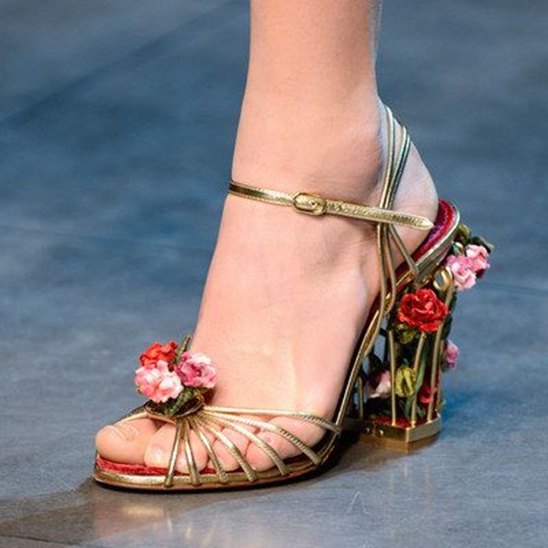 Strappy Heeled Sandals - Sang Trọng LỒNG CHIM Giày Sandal