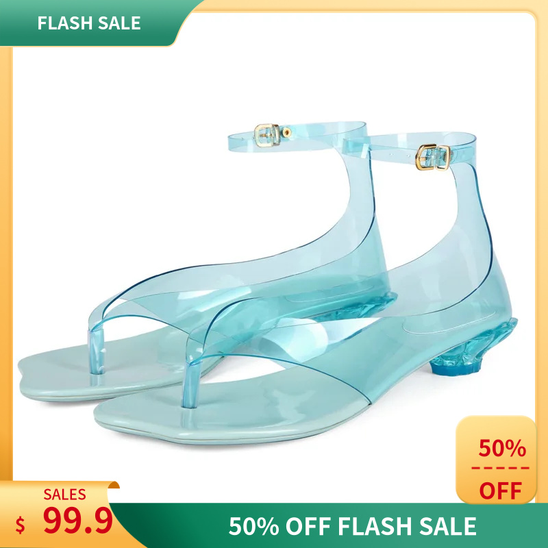Jelly Sandal Women - Casual Women Square Toe Thong Sandals