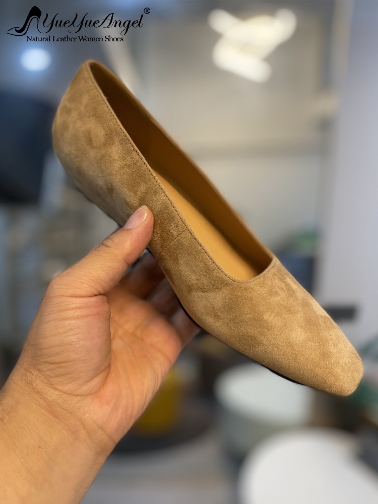 Kids Shoes Women - Office Ladies Elegant Square Toe Sheepskin