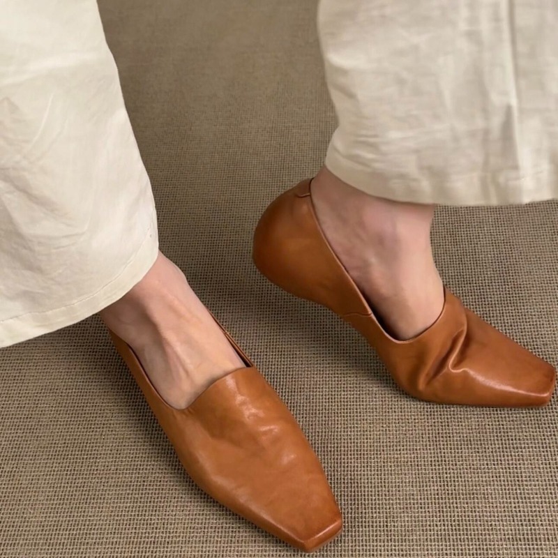 Slingback Pumps Women - Retro Flat Loafers Women's Slip-on British