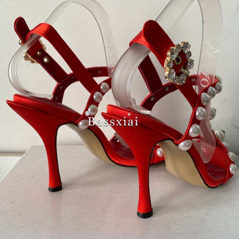 Pearl Bead Decor T-Strap Stile - đánh giá và giá Strappy Heeled Sandals