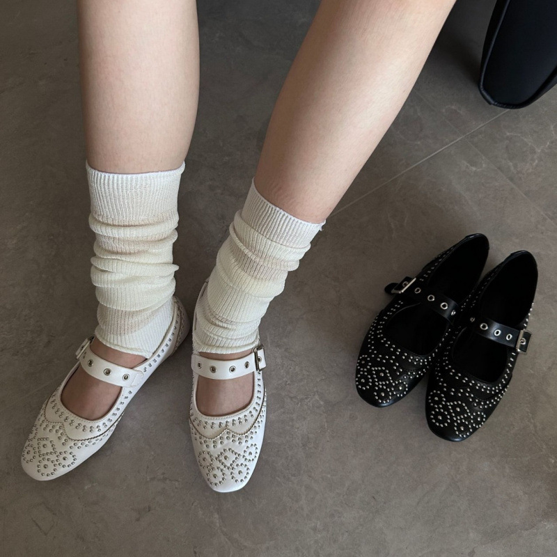Retro Rivet Buckle Design Flat - đánh giá và giá Women Shoes Brand