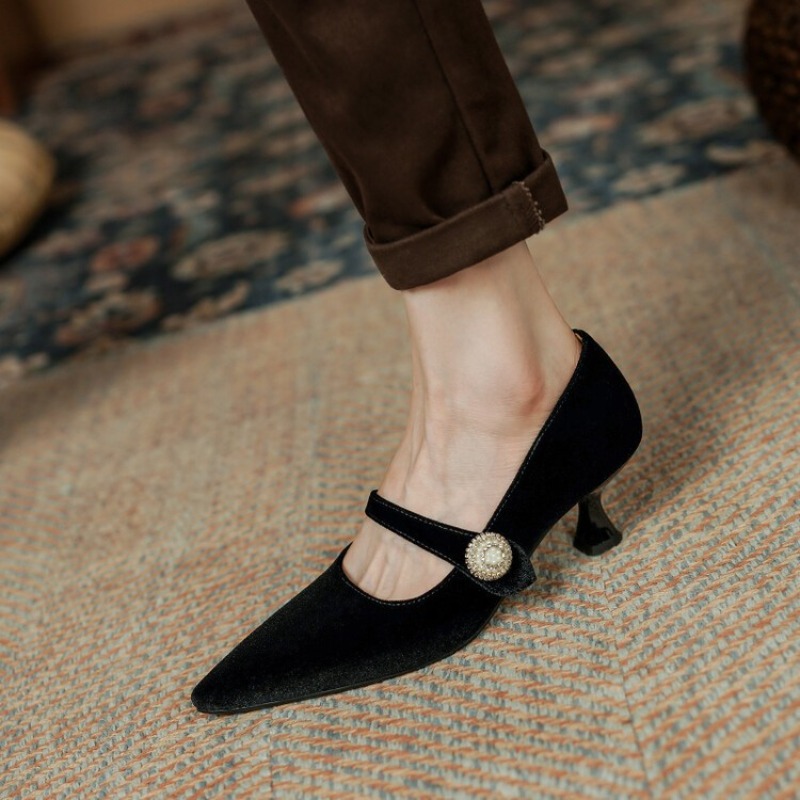 Wine Red Pointed Toe Mary Jane - đánh giá và giá Slingback Pumps Women