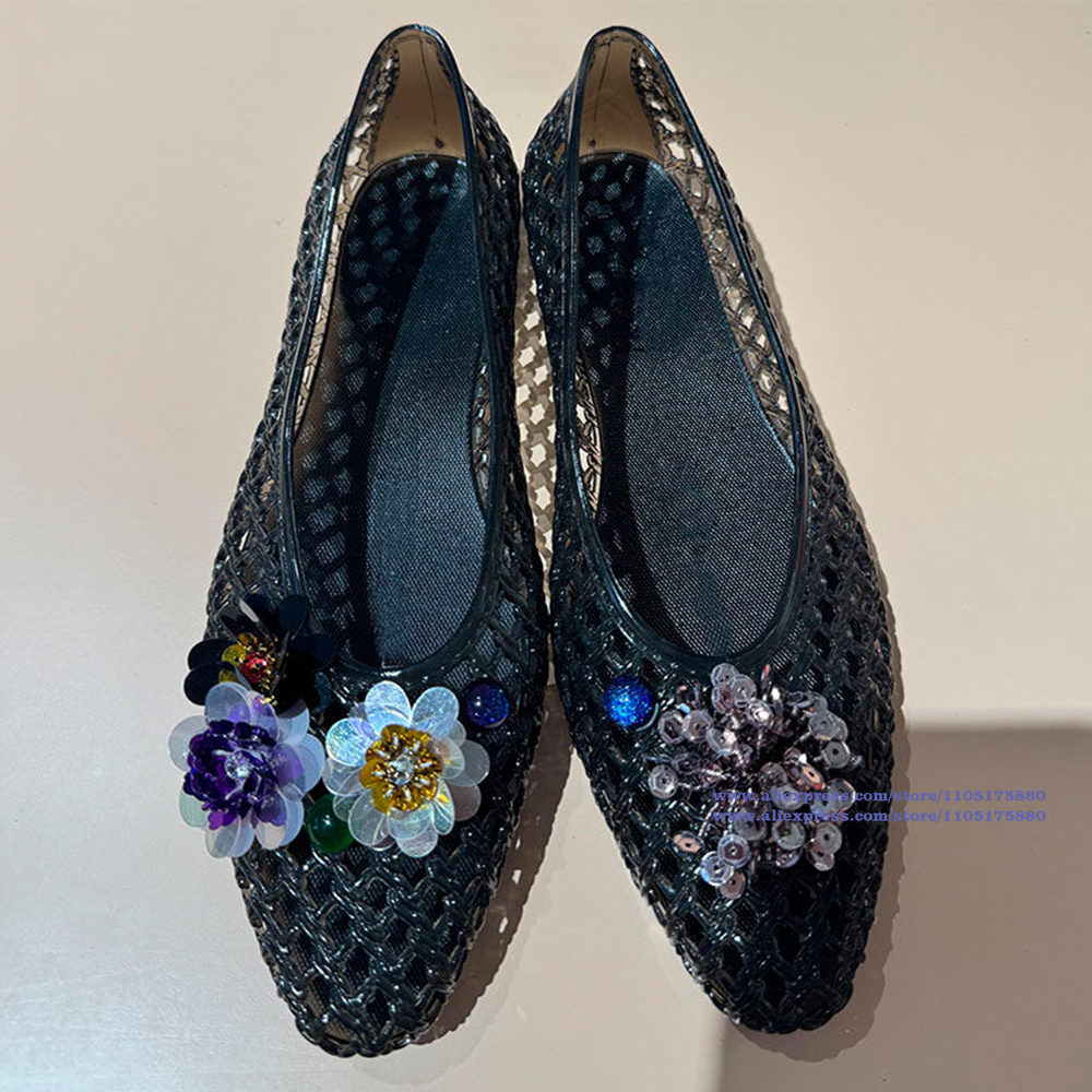 Glitter Gold Hollow Jelly Flat - đánh giá và giá Jelly Sandal Women