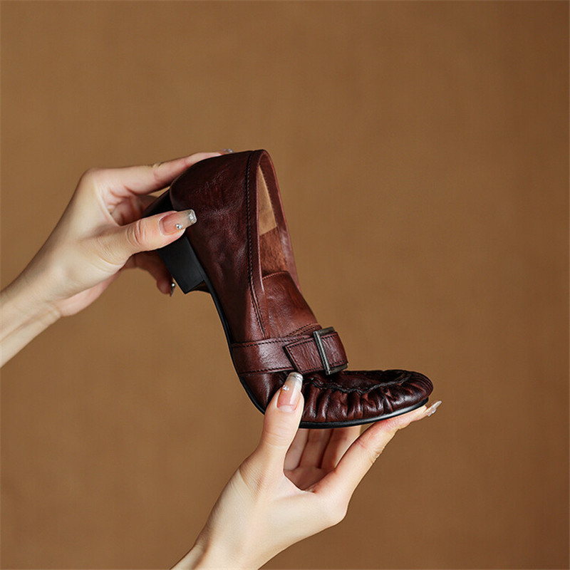 New Autumn Genuine Leather Wom - đánh giá và giá Slingback Pumps Women