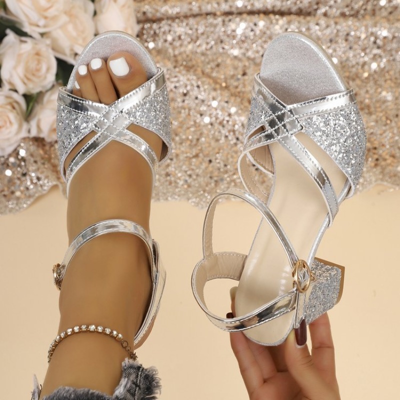 Women Block Heels Sandals Gold - đánh giá và giá Strappy Heeled Sandals