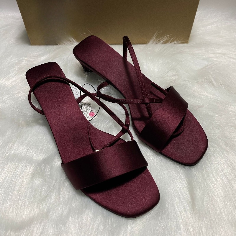 Luxury Satin Ankle Strap Low H - đánh giá và giá Women Shoes Brand
