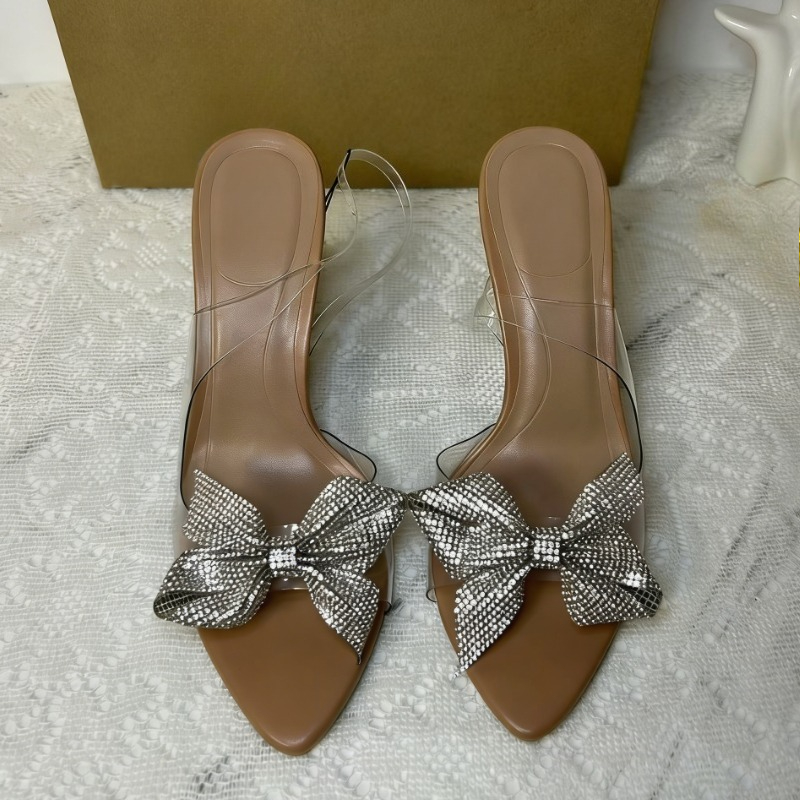 Clear PVC Rhinestone Bow Heels - đánh giá và giá Jelly Sandal Women