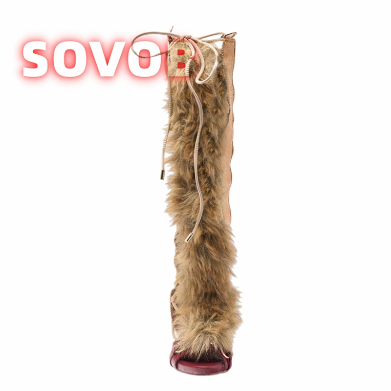 Retro Women's Faux Fur Strappy - đánh giá và giá Strappy Heeled Sandals