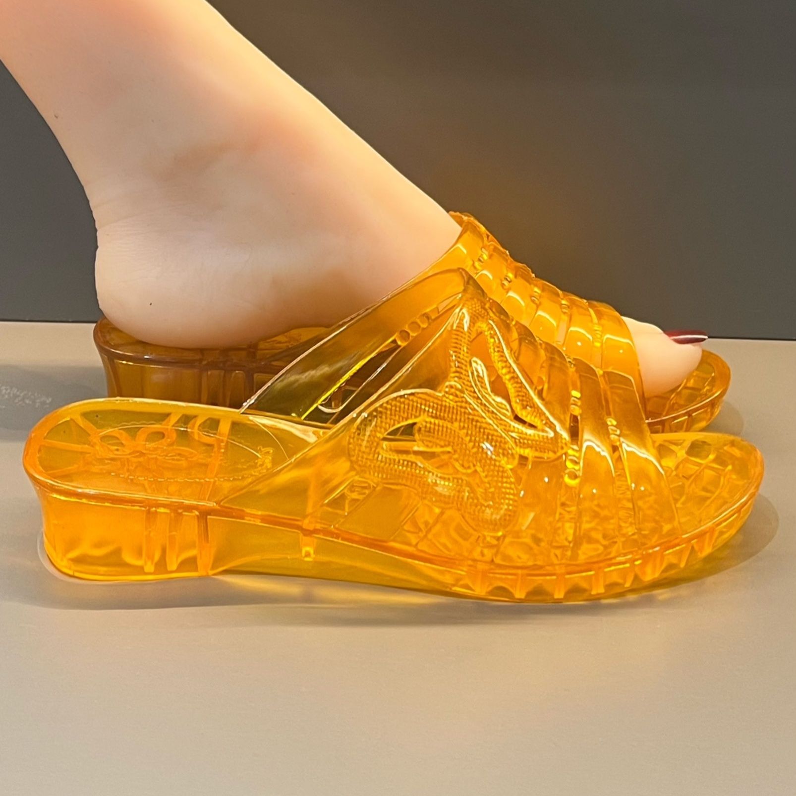 WFashion Purple Glitter Jelly  - đánh giá và giá Jelly Sandal Women